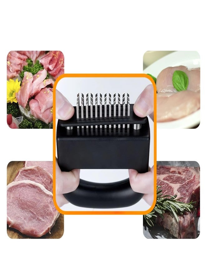 BRAINLE Stainless Steel Ultra Sharp Needle Blades Meat Tenderizer - Better Than Hammer & Pounder - BBQ Marinade Tool for Beef, Pork, Turkey, Fish - 48 Blades Meat Tenderizer Tool - Image 4